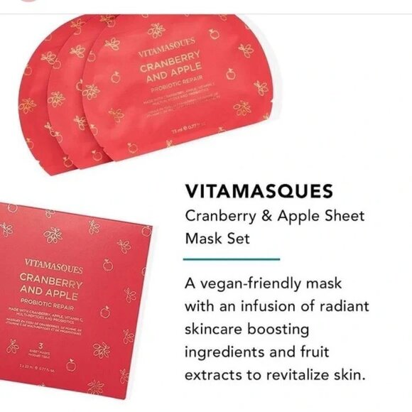 Vitamasques Cranberry Apple Probiotic Repair Mask New - Picture 2 of 9